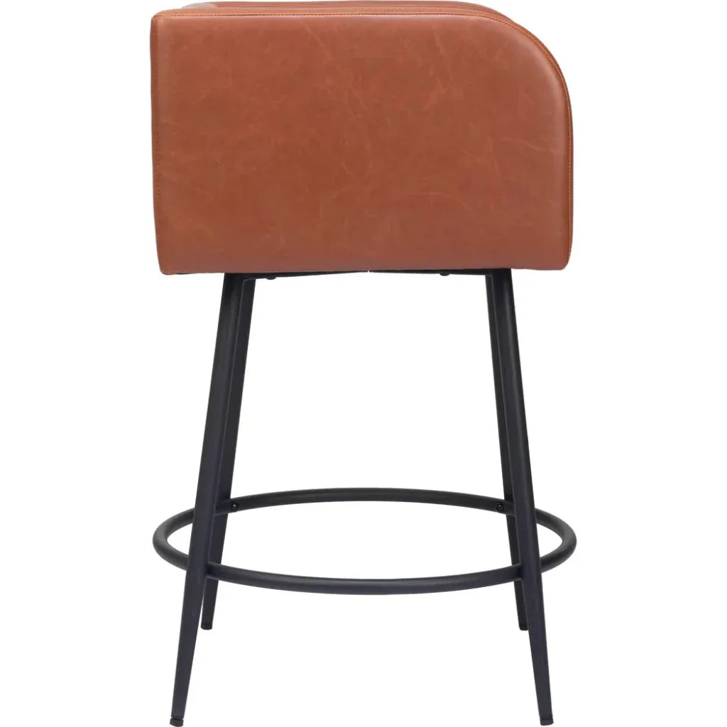 Horbat Counter Stool (Set of 2) Brown - LOOMLAN - Zuo Modern - Counter Stools