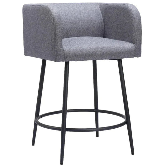Horbat Counter Stool (Set of 2) Gray - LOOMLAN - Zuo Modern - Counter Stools