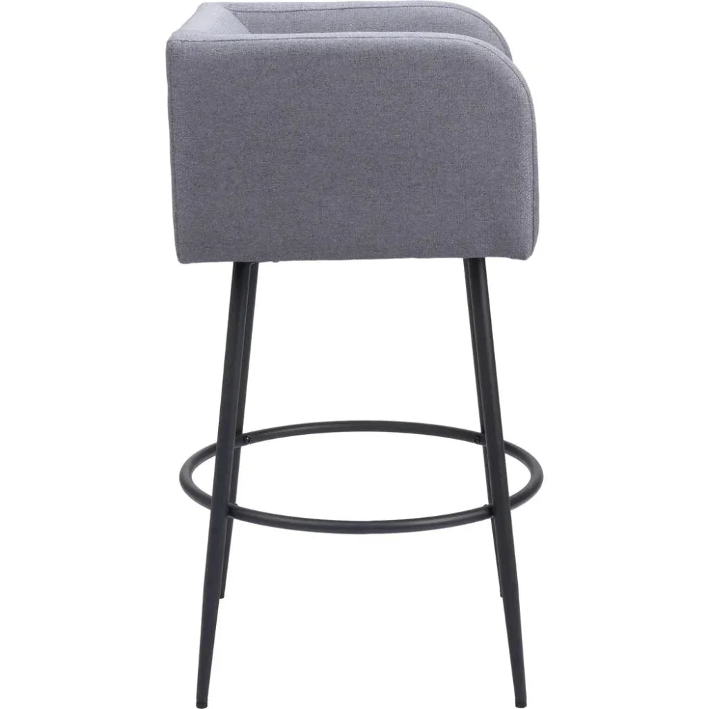 Horbat Barstool (Set of 2) Gray - LOOMLAN - Zuo Modern - Bar Stools