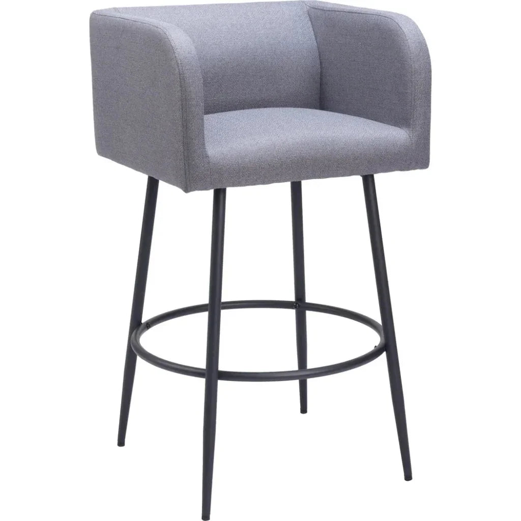 Horbat Barstool (Set of 2) Gray - LOOMLAN - Zuo Modern - Bar Stools