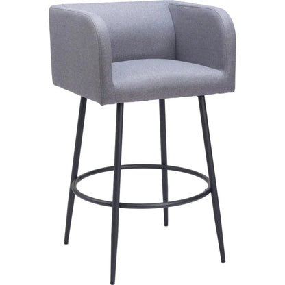 Horbat Barstool (Set of 2) Gray - LOOMLAN - Zuo Modern - Bar Stools