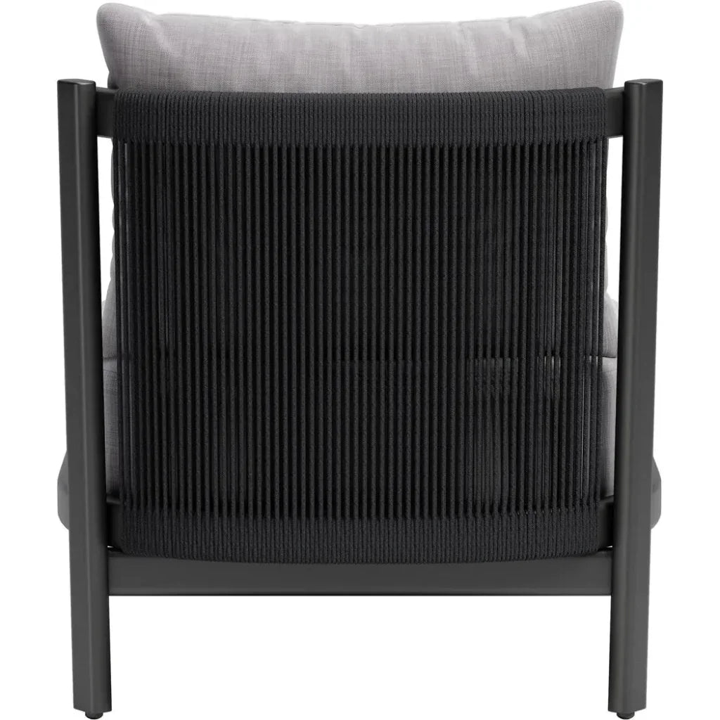 Horizon Aluminum Gray Armless Accent Chair-Outdoor Accent Chairs-Zuo Modern-LOOMLAN