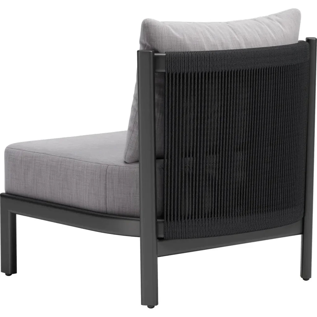 Horizon Aluminum Gray Armless Accent Chair-Outdoor Accent Chairs-Zuo Modern-LOOMLAN