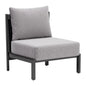 Horizon Aluminum Gray Armless Accent Chair-Outdoor Accent Chairs-Zuo Modern-LOOMLAN