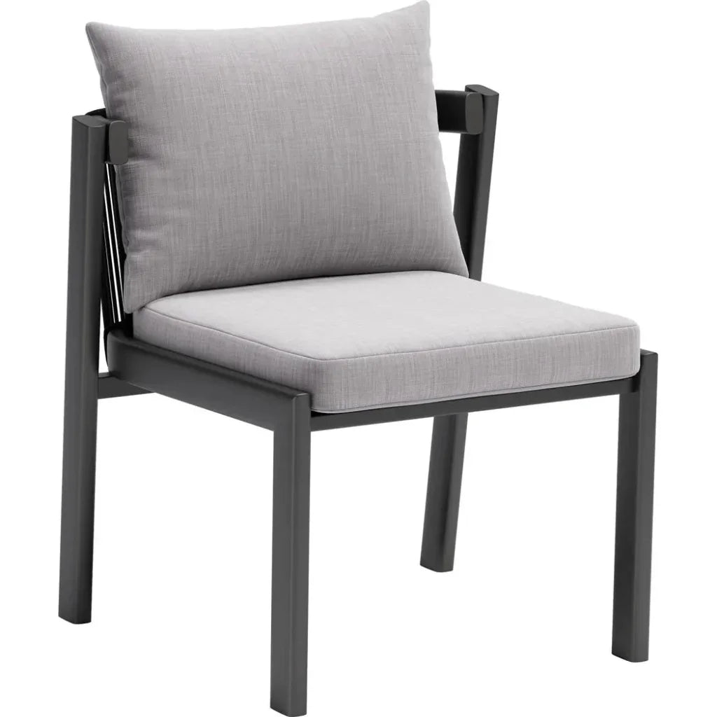 Horizon Aluminum Gray Dining Chair 2PC-Outdoor Dining Chairs-Zuo Modern-LOOMLAN