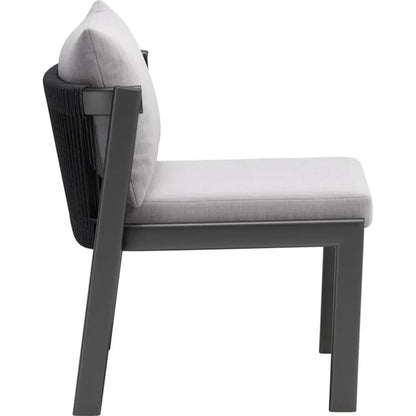 Horizon Aluminum Gray Dining Chair 2PC-Outdoor Dining Chairs-Zuo Modern-LOOMLAN