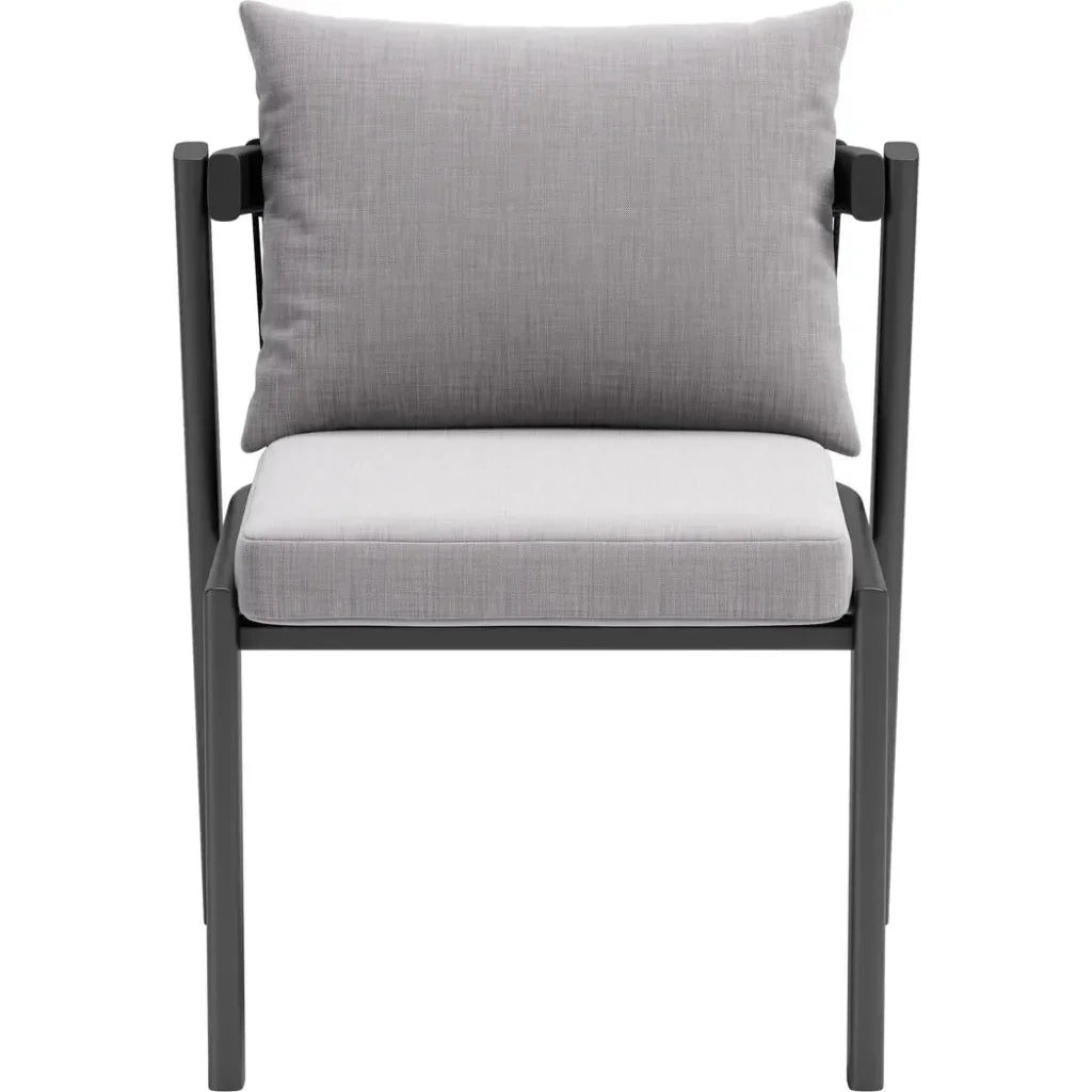 Horizon Aluminum Gray Dining Chair 2PC-Outdoor Dining Chairs-Zuo Modern-LOOMLAN