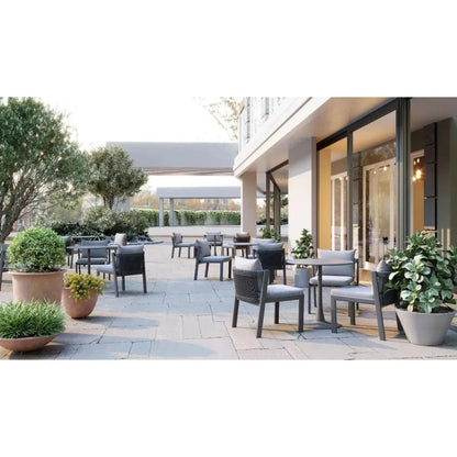 Horizon Aluminum Gray Dining Chair 2PC-Outdoor Dining Chairs-Zuo Modern-LOOMLAN