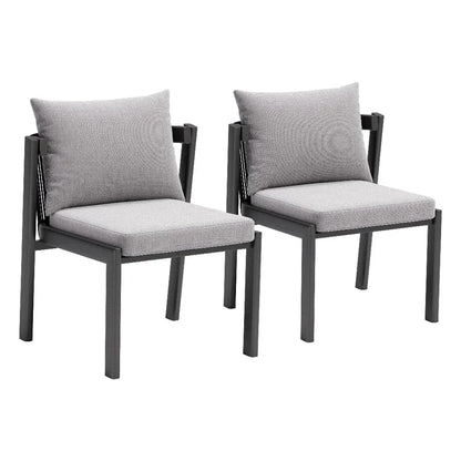 Horizon Aluminum Gray Dining Chair 2PC-Outdoor Dining Chairs-Zuo Modern-LOOMLAN