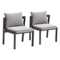 Horizon Aluminum Gray Dining Chair 2PC-Outdoor Dining Chairs-Zuo Modern-LOOMLAN
