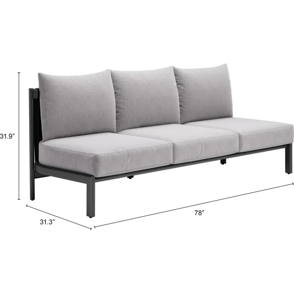 Horizon Gray Sofa - LOOMLAN - Zuo Modern - Outdoor Sofas & Loveseats