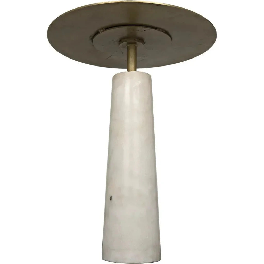 Hotaru Steel and Marble Round Side Table - LOOMLAN - Noir - Side Tables