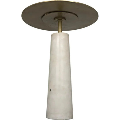 Hotaru Steel and Marble Round Side Table - LOOMLAN - Noir - Side Tables