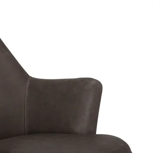 Hotchkiss Black Leather Swivel Arm Chair - LOOMLAN - Noir - Club Chairs