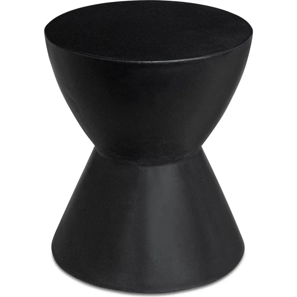 Hourglass Concrete Black Outdoor Stool-Garden Stools-Moe's Home-LOOMLAN