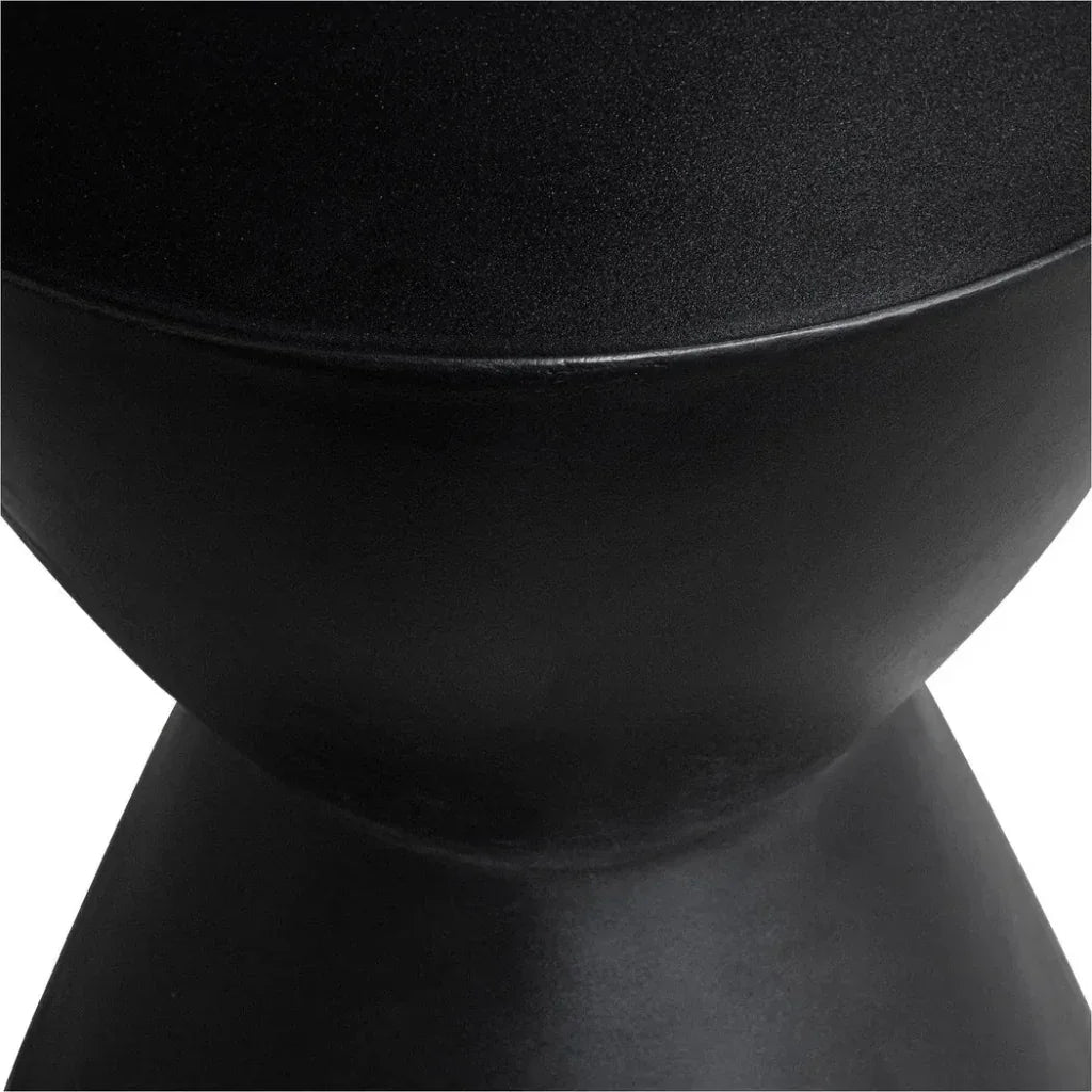 Hourglass Concrete Black Outdoor Stool-Garden Stools-Moe's Home-LOOMLAN
