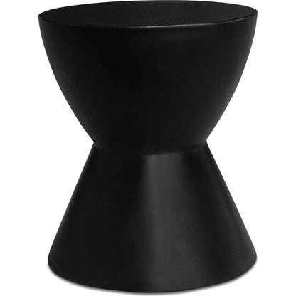Hourglass Concrete Black Outdoor Stool-Garden Stools-Moe's Home-LOOMLAN