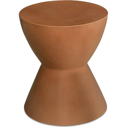 Hourglass Concrete Brown Outdoor Stool-Garden Stools-Moe's Home-LOOMLAN
