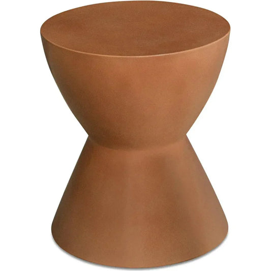 Hourglass Concrete Brown Outdoor Stool-Garden Stools-Moe's Home-LOOMLAN