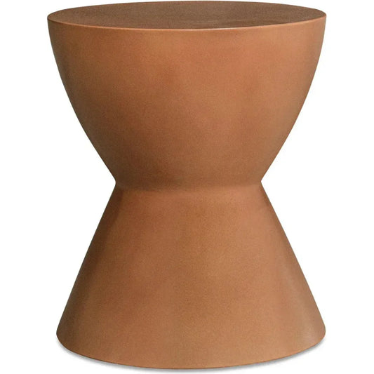 Hourglass Concrete Brown Outdoor Stool-Garden Stools-Moe's Home-LOOMLAN