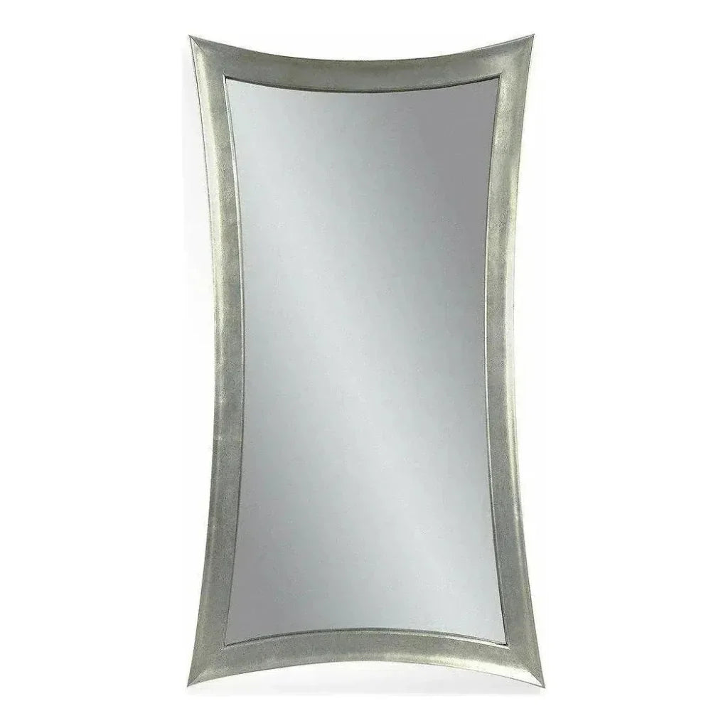 Hourglass Shaped Leaner Floor Mirror-Floor Mirrors-Bassett Mirror-Silver-LOOMLAN