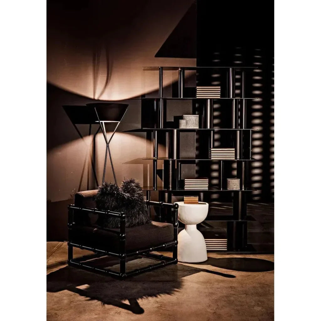 Hourglass Stool, White Fiber Cement-Garden Stools-Noir-LOOMLAN