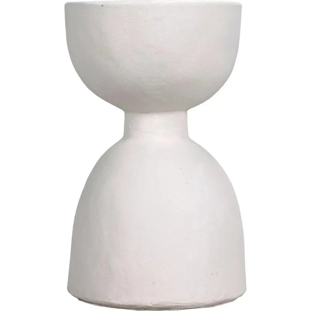 Hourglass Stool, White Fiber Cement-Garden Stools-Noir-LOOMLAN
