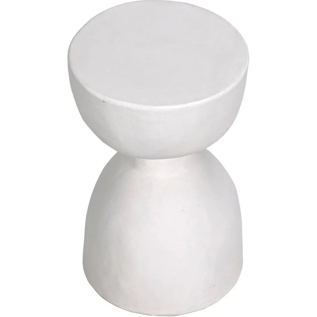Hourglass Stool, White Fiber Cement-Garden Stools-Noir-LOOMLAN