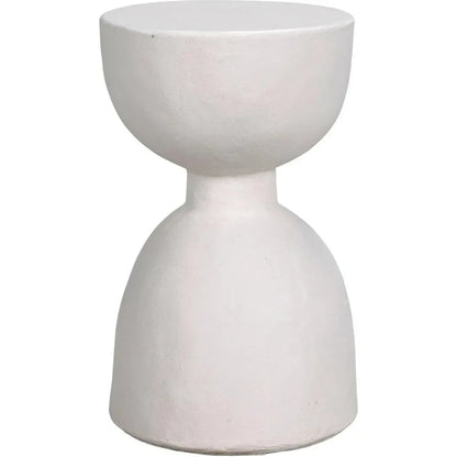 Hourglass Stool, White Fiber Cement-Garden Stools-Noir-LOOMLAN