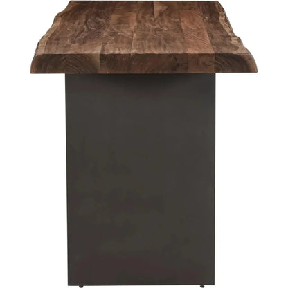 Howell Natural Wood and Iron Desk-Home Office Desks-Moe's Home-LOOMLAN