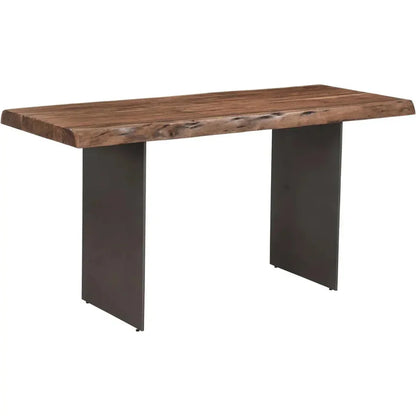 Howell Natural Wood and Iron Desk-Home Office Desks-Moe's Home-LOOMLAN