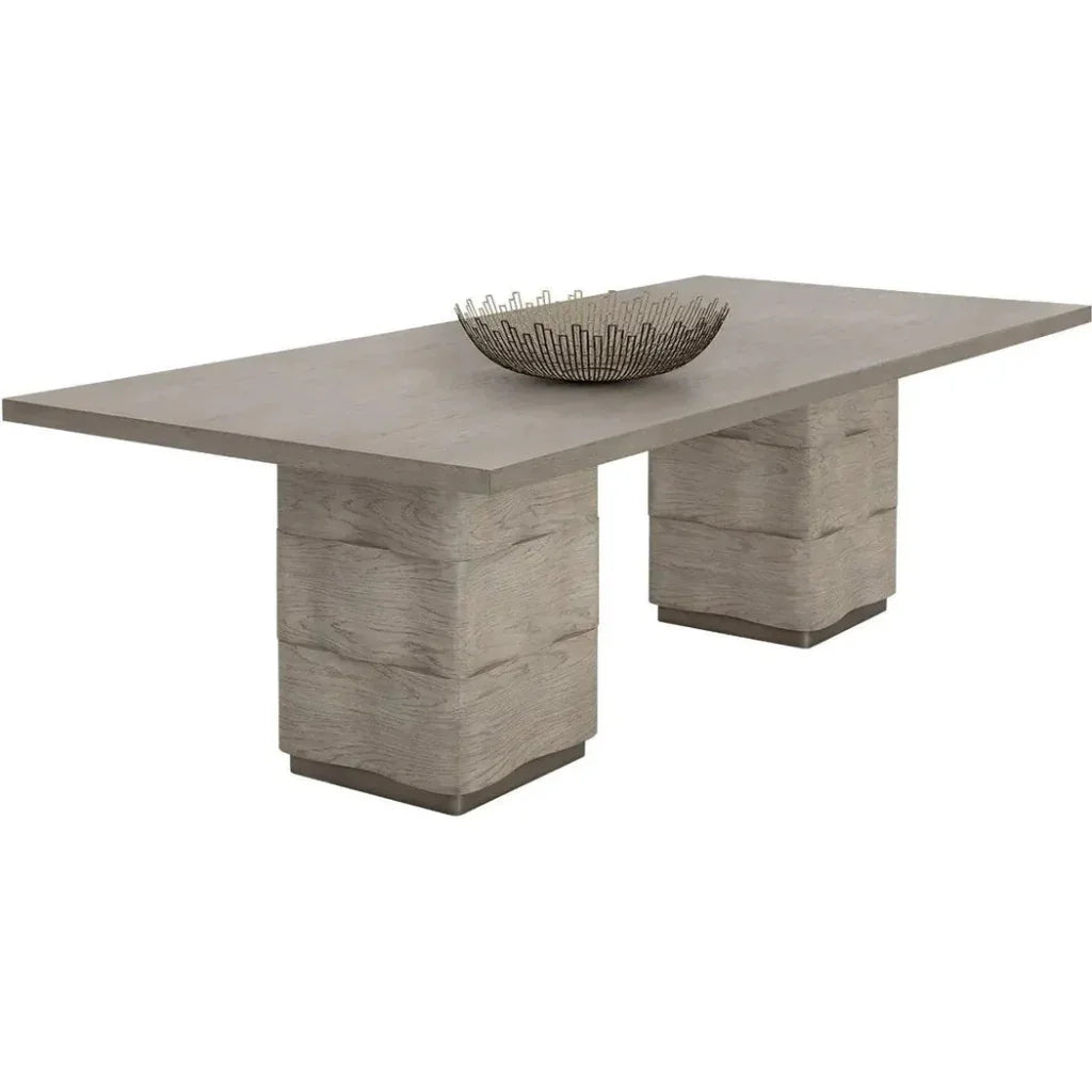 Hoyos Dining Table 100" Contemporary Wood-Dining Tables-SUNPAN-LOOMLAN