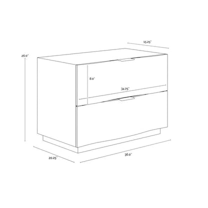 Hoyos Nightstand Soft Closing Drawers Handles - LOOMLAN - SUNPAN - Nightstands