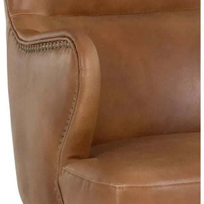 Hubert Tobacco Tan Faux Leather Office Chair-Office Chairs-SUNPAN-LOOMLAN