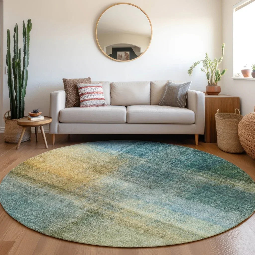 Hue Blue Washable Indoor-Outdoor Rug-Outdoor Rugs-LOOMLAN Rugs-LOOMLAN