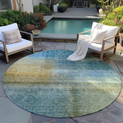 Hue Blue Washable Indoor-Outdoor Rug-Outdoor Rugs-LOOMLAN Rugs-LOOMLAN