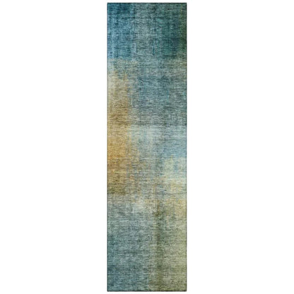 Hue Blue Washable Indoor-Outdoor Rug-Outdoor Rugs-LOOMLAN Rugs-2'3" x 7'6"-LOOMLAN