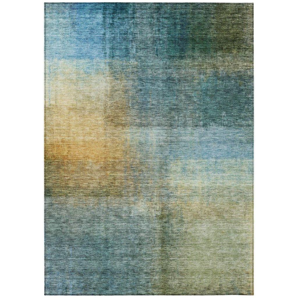 Hue Blue Washable Indoor-Outdoor Rug-Outdoor Rugs-LOOMLAN Rugs-2'6" x 3'10"-LOOMLAN