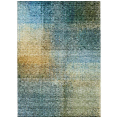 Hue Blue Washable Indoor-Outdoor Rug-Outdoor Rugs-LOOMLAN Rugs-2'6" x 3'10"-LOOMLAN