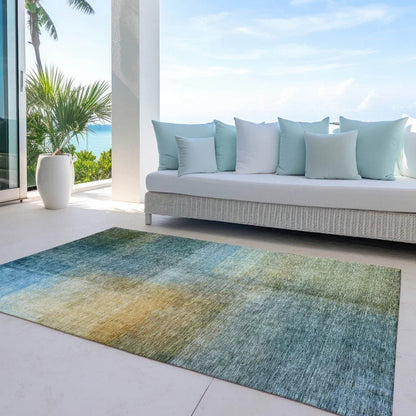 Hue Blue Washable Indoor-Outdoor Rug-Outdoor Rugs-LOOMLAN Rugs-LOOMLAN