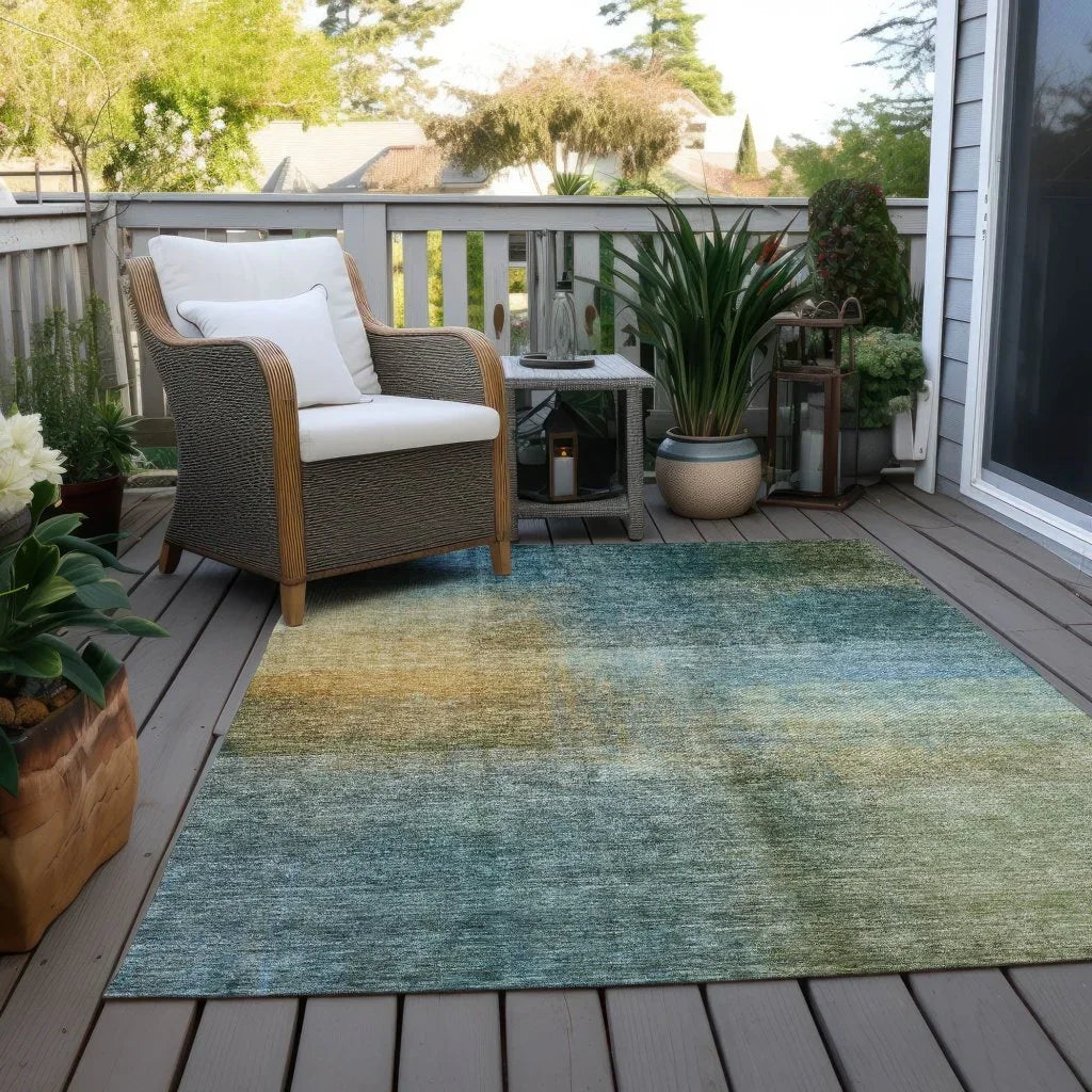 Hue Blue Washable Indoor-Outdoor Rug-Outdoor Rugs-LOOMLAN Rugs-LOOMLAN