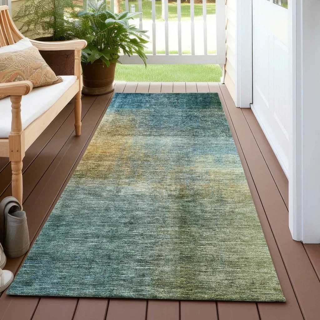 Hue Blue Washable Indoor-Outdoor Rug-Outdoor Rugs-LOOMLAN Rugs-LOOMLAN