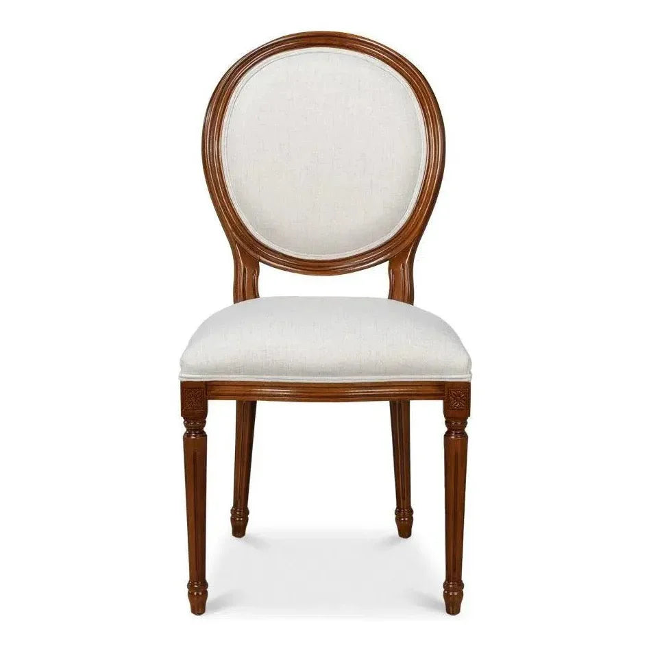 Hugo Oval Wood Brown Armless Side (Set of 2) - LOOMLAN - Sarreid - Accent Chairs