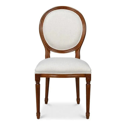 Hugo Oval Wood Brown Armless Side (Set of 2) - LOOMLAN - Sarreid - Accent Chairs