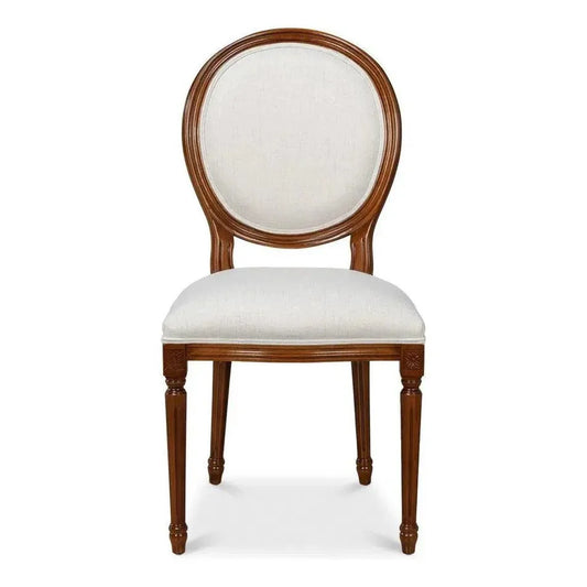 Hugo Oval Wood Brown Armless Side (Set of 2) - LOOMLAN - Sarreid - Accent Chairs