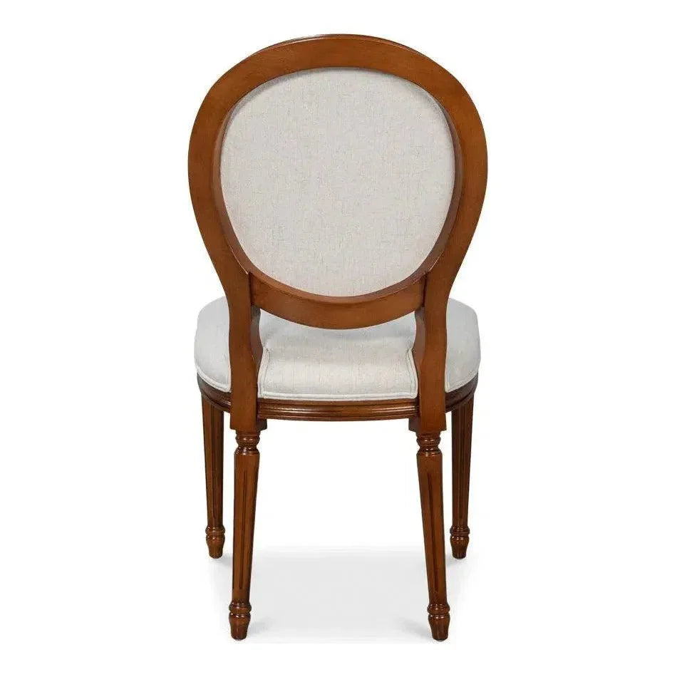 Hugo Oval Wood Brown Armless Side (Set of 2) - LOOMLAN - Sarreid - Accent Chairs