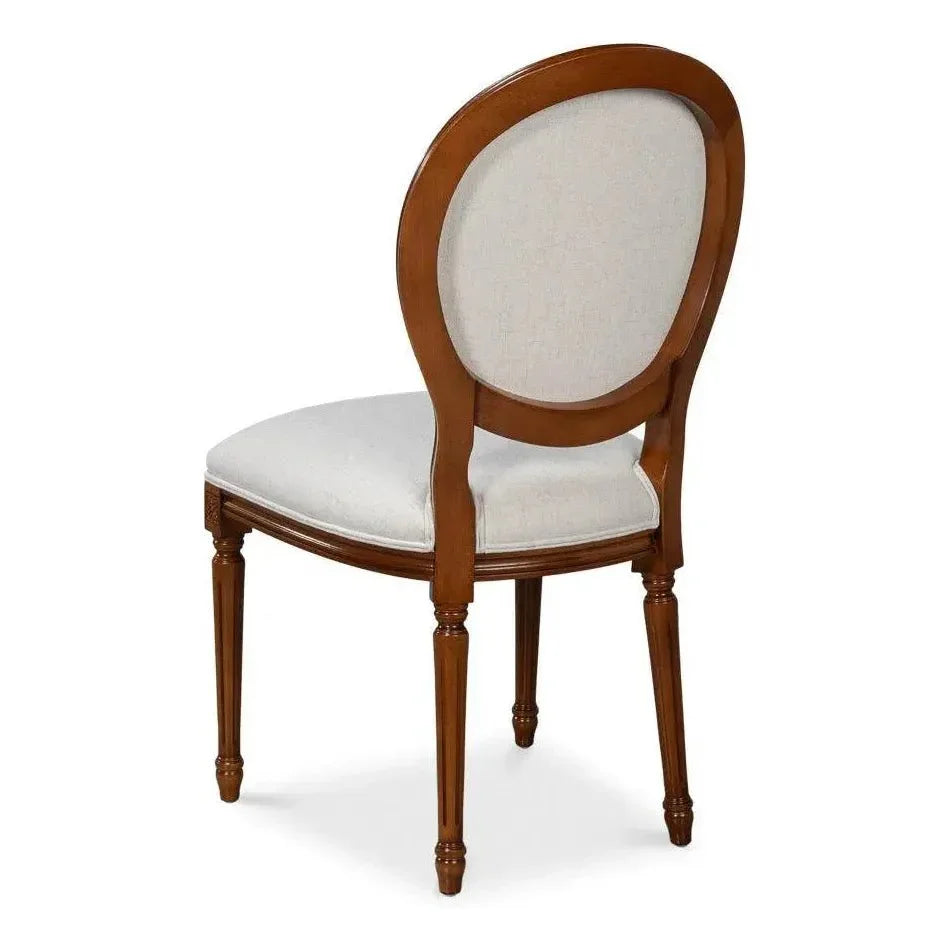Hugo Oval Wood Brown Armless Side (Set of 2) - LOOMLAN - Sarreid - Accent Chairs
