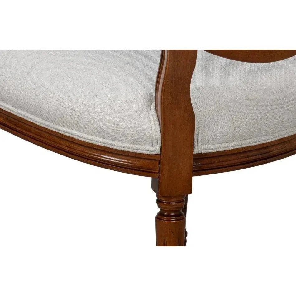 Hugo Oval Wood Brown Armless Side (Set of 2) - LOOMLAN - Sarreid - Accent Chairs
