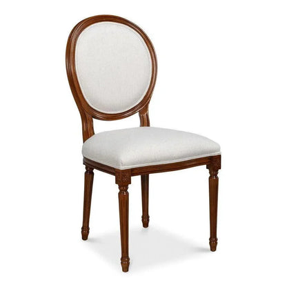 Hugo Oval Wood Brown Armless Side (Set of 2) - LOOMLAN - Sarreid - Accent Chairs