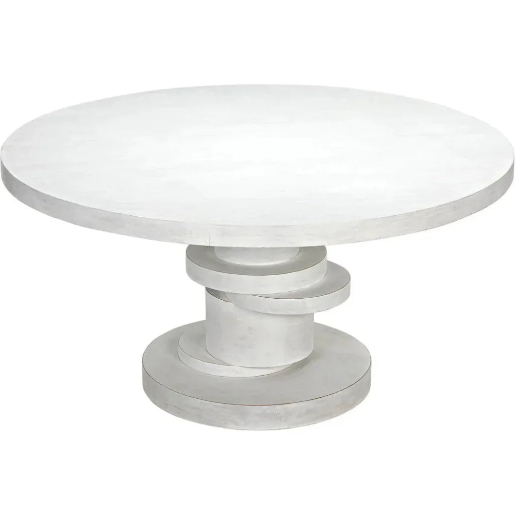 Hugo Round Wooden Dining Table-Dining Tables-Noir-LOOMLAN